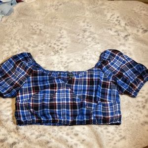 Plaid cropped top